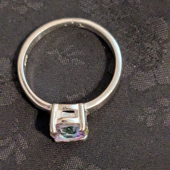 New 925 Solid Sterling Silver Ring with Mystic Quartz In Pronged Setting Size 7 - Picture 5 of 7